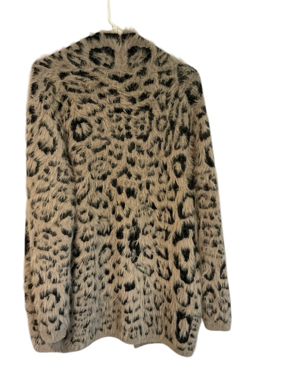 Janice Fuzzy Leopard Print Cardigan Sweater One Size - Picture 3 of 9